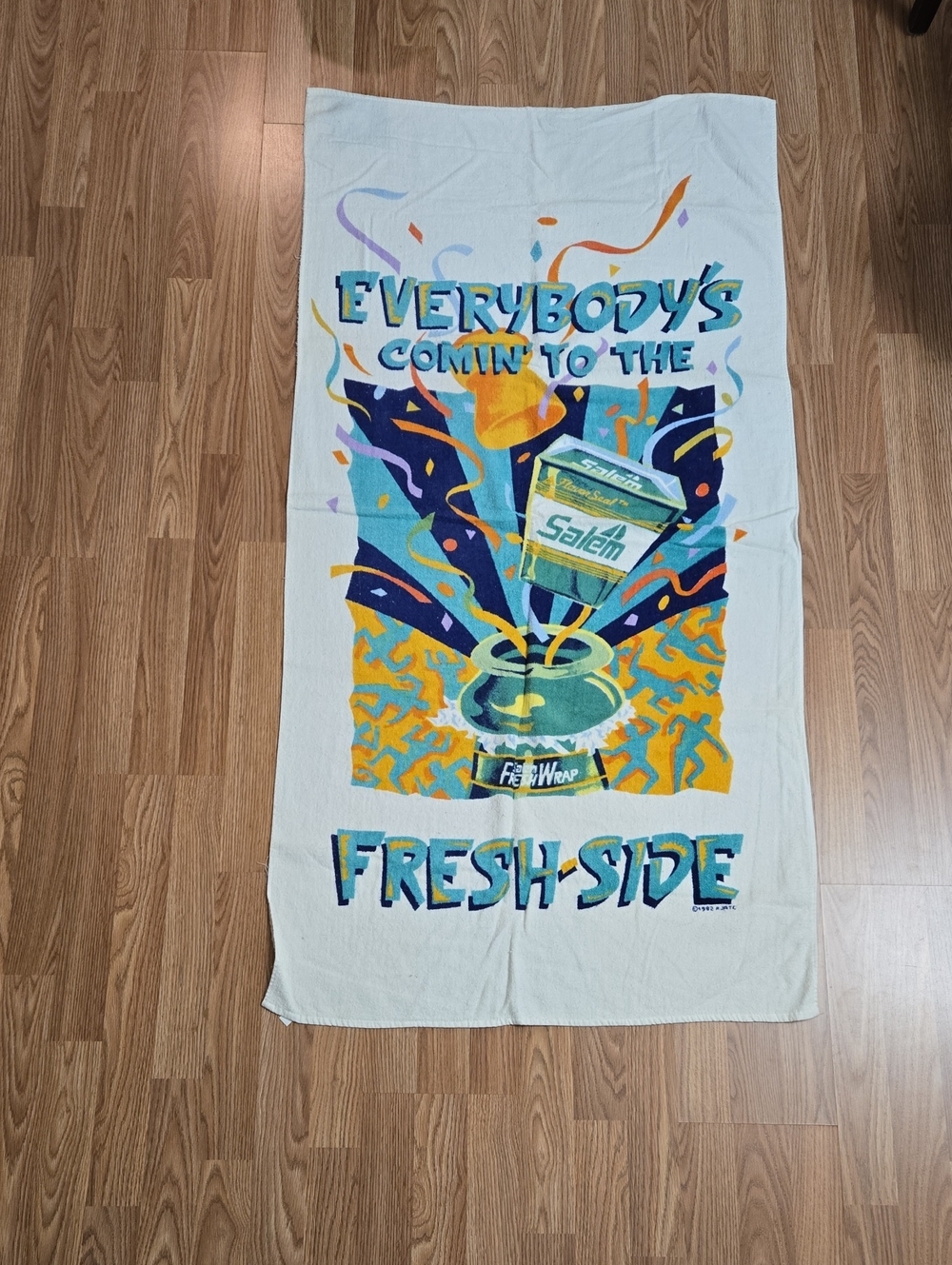 Vintage 90s Fresh-Side Graphic BeachTowel - Salem Cigarettes Promo Item